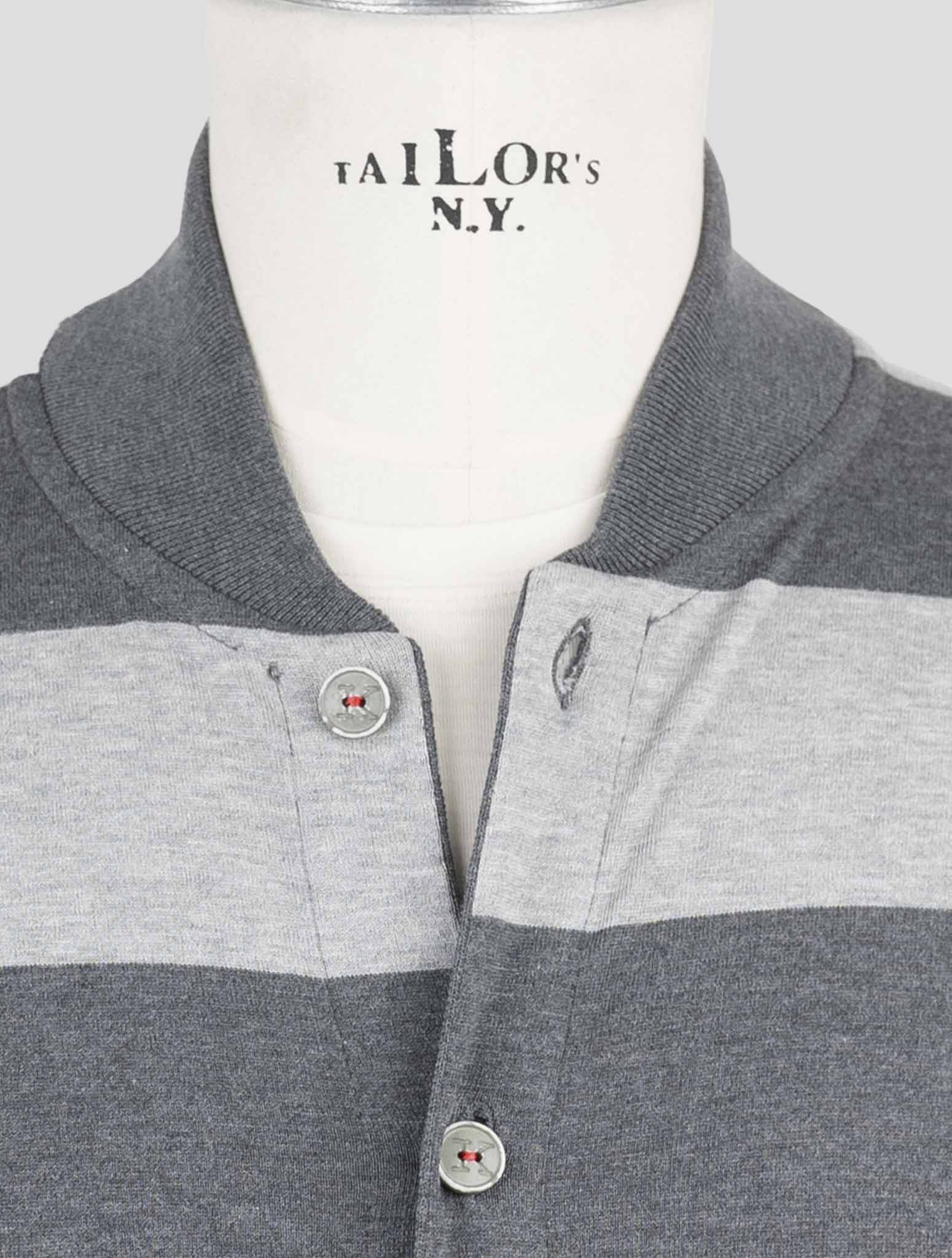 Kiton Gray Cotton Sweater Cardigan