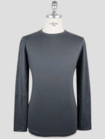 Kiton Gray Cotton Cashmere Sweater Crewneck
