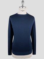 Kiton Blue Cashmere Silk Sweater Crewneck
