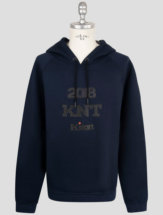 Kiton Blue Viscose Ea Sweater Hoodie