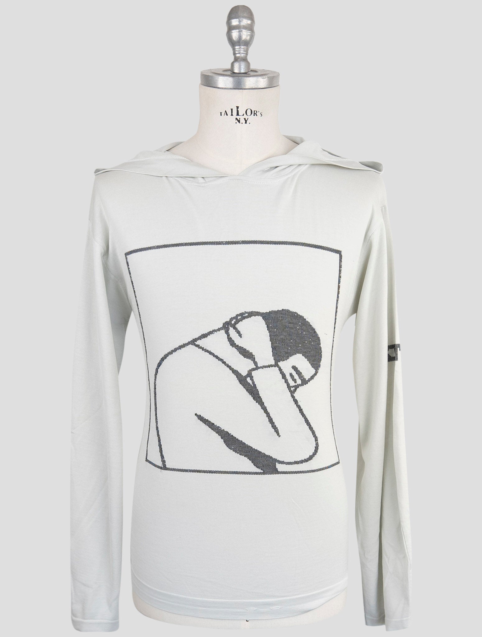 Kiton Knt Gray Cotton Sweater Hoodie