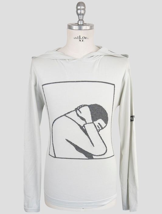 Kiton Knt Gray Cotton Sweater Hoodie