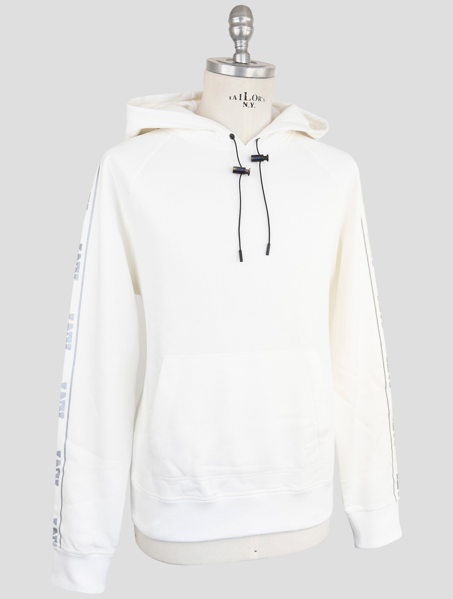 Kiton Knt White Cotton Sweater Hoodie