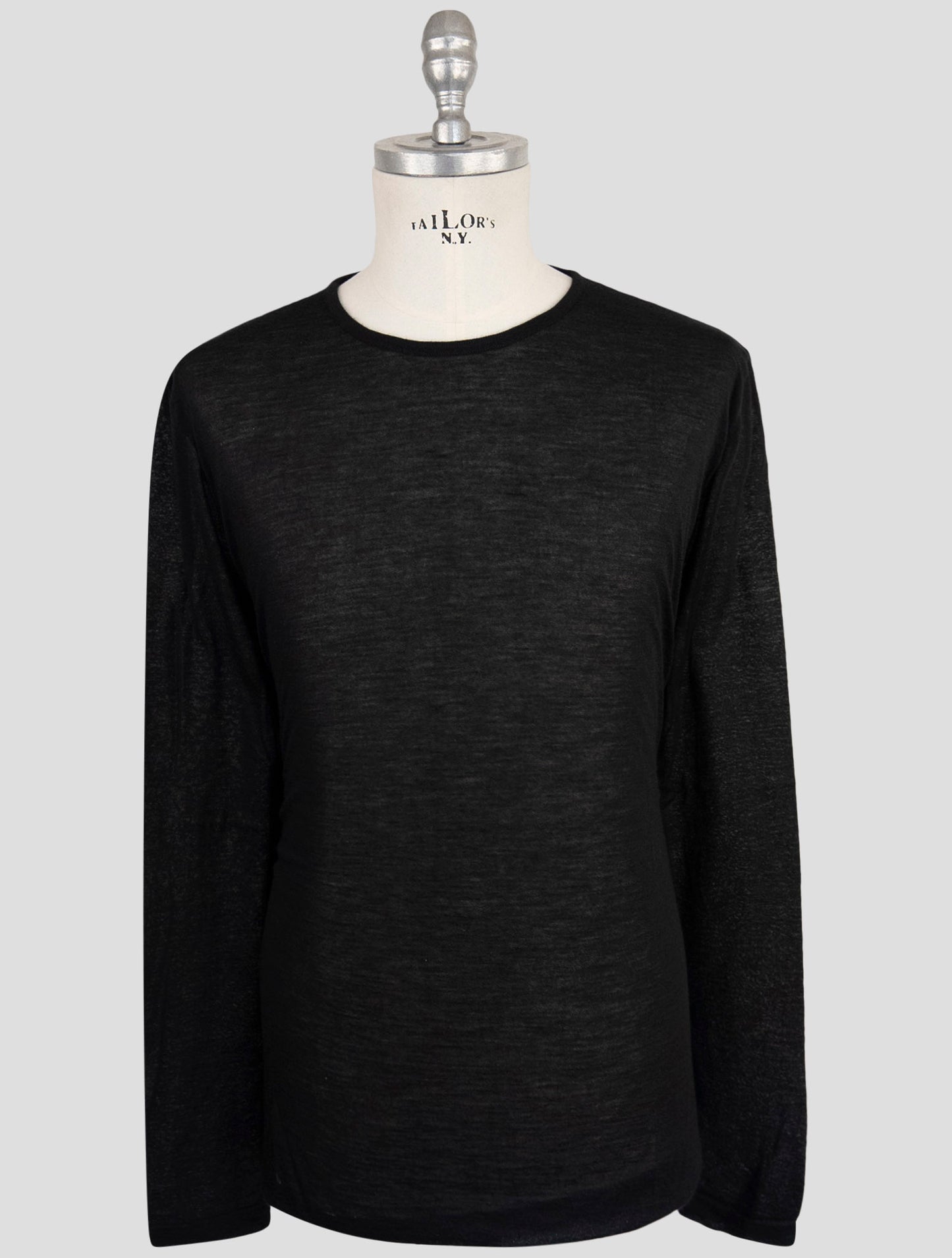 Kiton Knt Black Cashmere Silk Sweater Crewneck