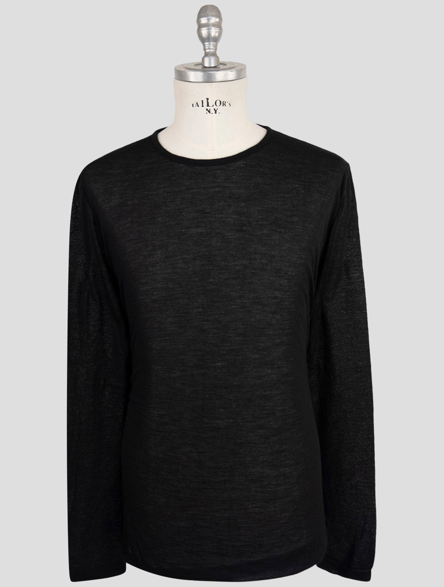 Kiton Knt Black Cashmere Silk Sweater Crewneck