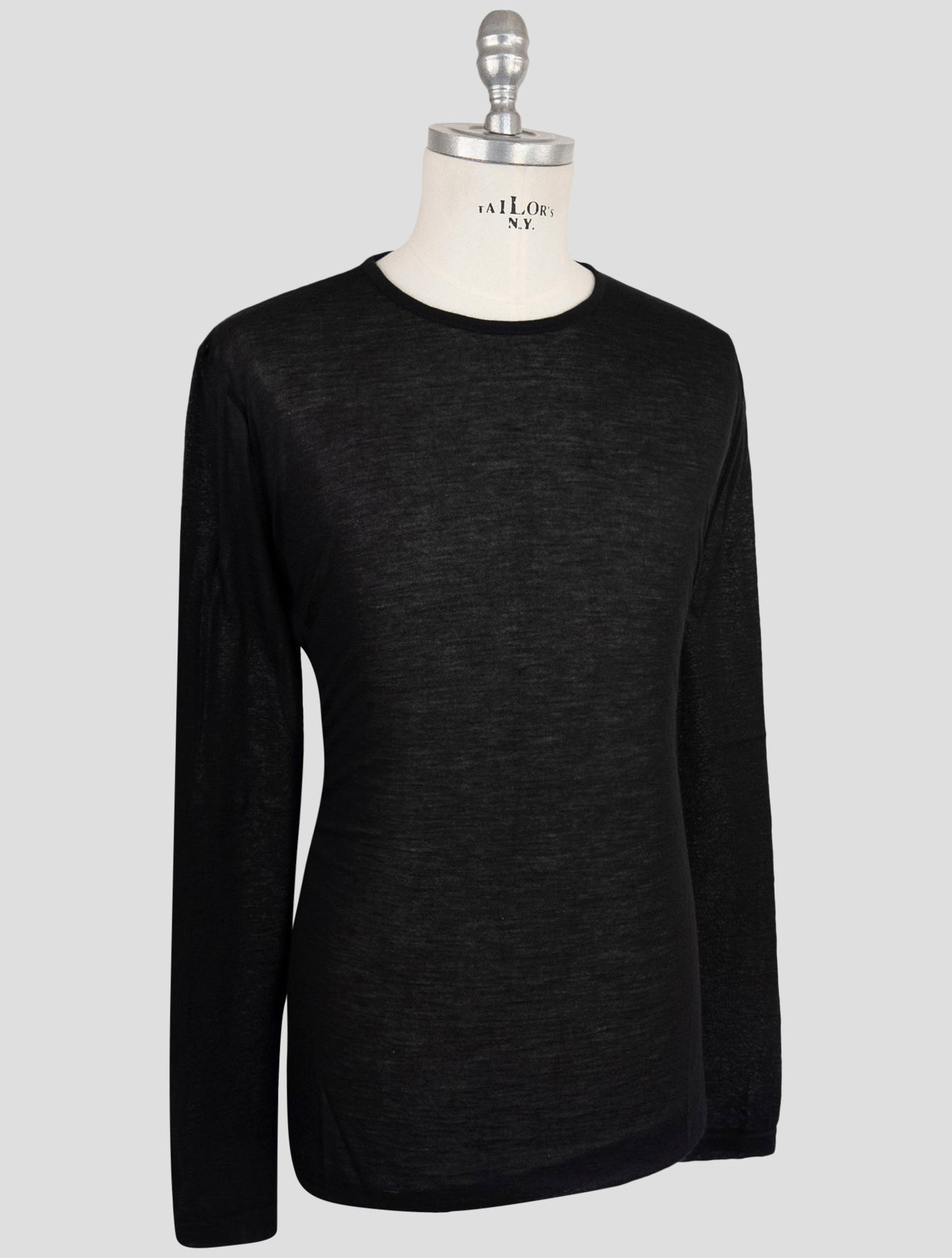 Kiton Knt Black Cashmere Silk Sweater Crewneck