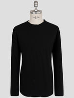 Kiton Knt Black Cotton Sweater Crewneck