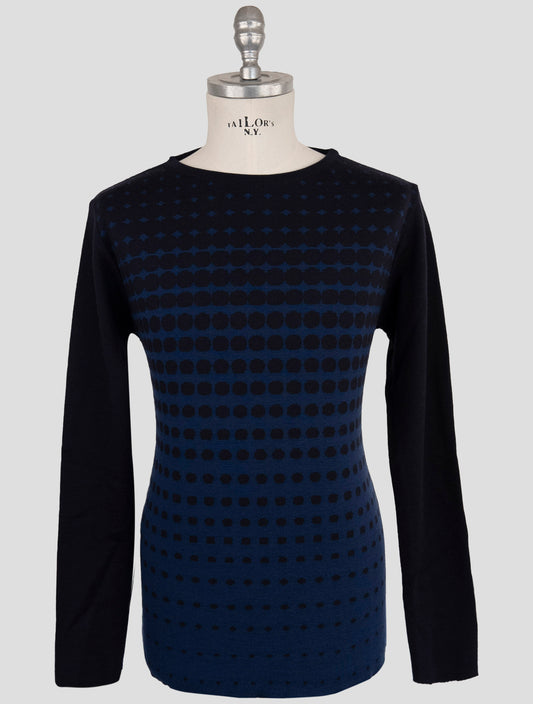 Kiton Knt Blue Cotton Sweater Crewneck
