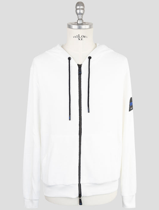 Kiton Knt White Cotton Sweater Hoodie