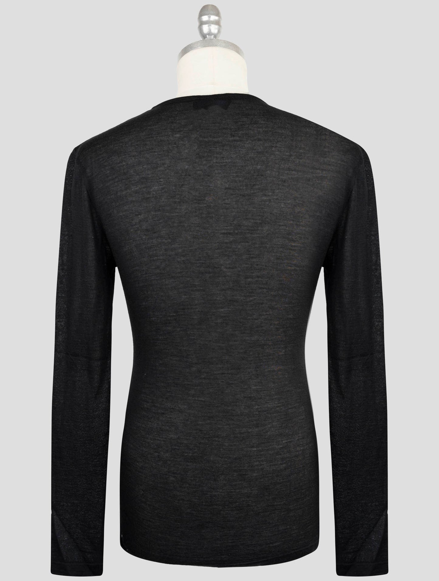 Kiton Knt Black Cashmere Silk Cotton Sweater Crewneck