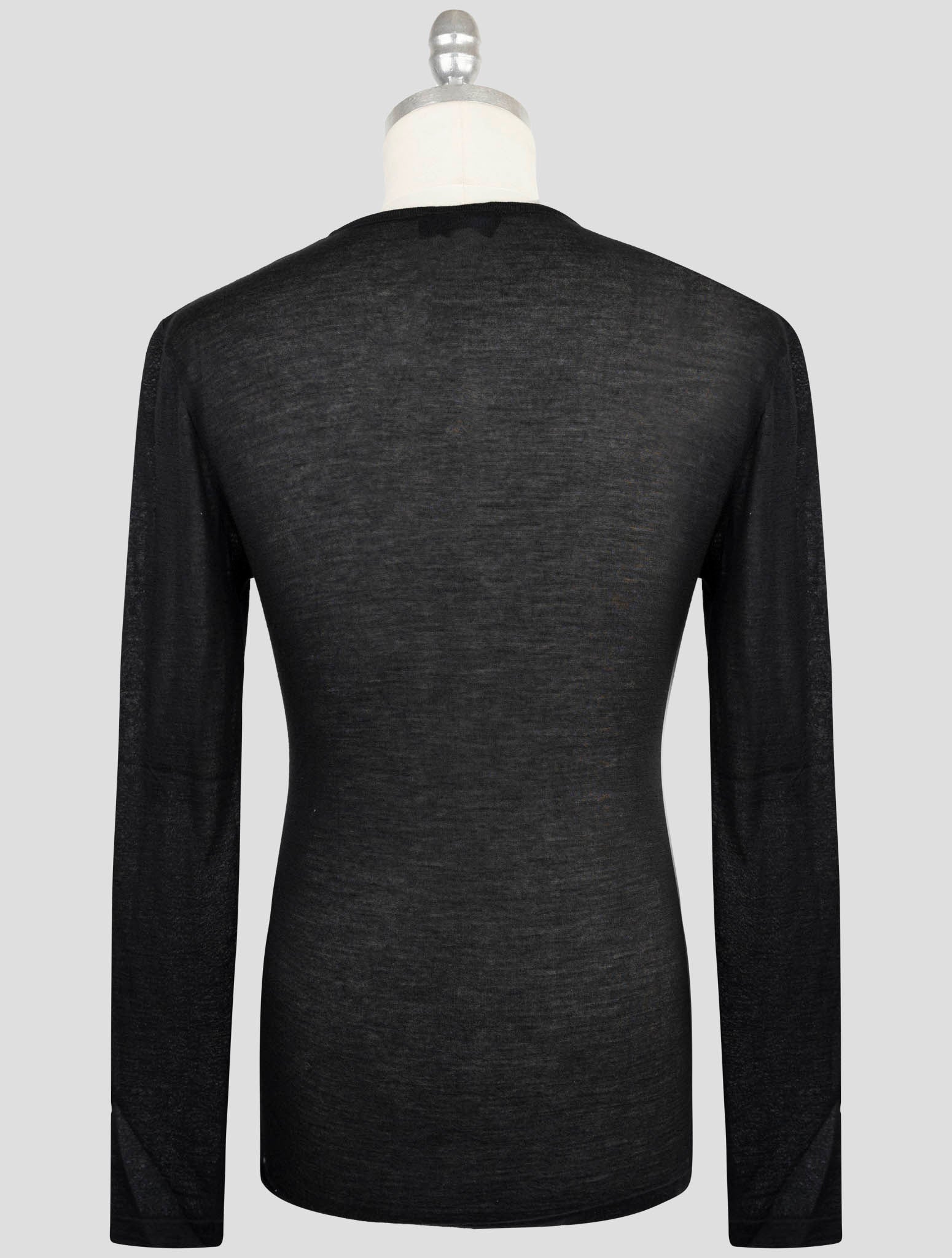 Kiton Knt Black Cashmere Silk Cotton Sweater Crewneck