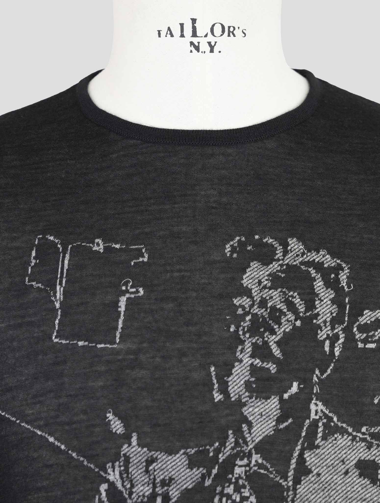 Kiton Knt Black Cashmere Silk Cotton Sweater Crewneck