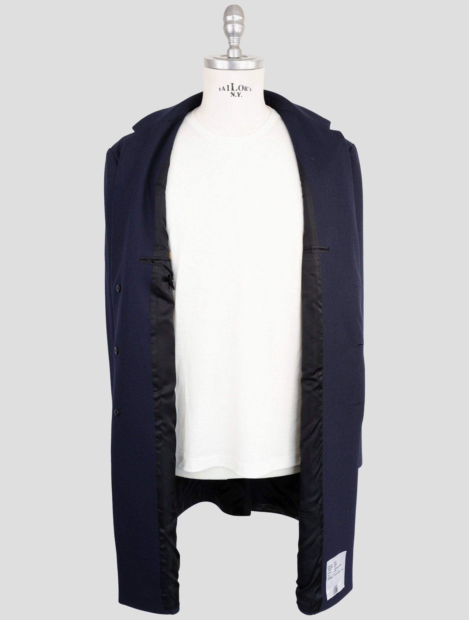 Kiton Knt Blue Wool 14 Micron  Overcoat