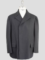 Kiton Knt Dark Gray Virgin Wool 14 Micron Overcoat