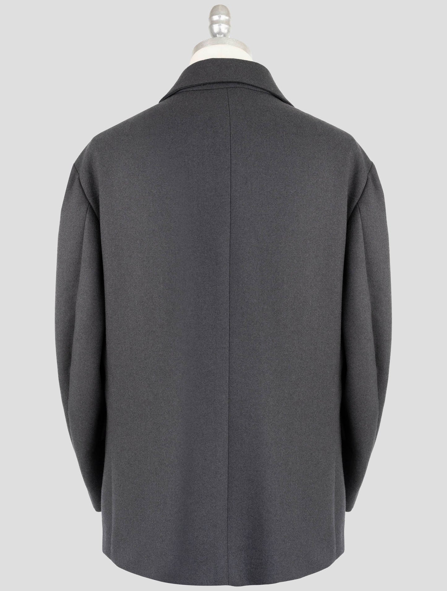 Kiton Knt Dark Gray Virgin Wool 14 Micron Overcoat