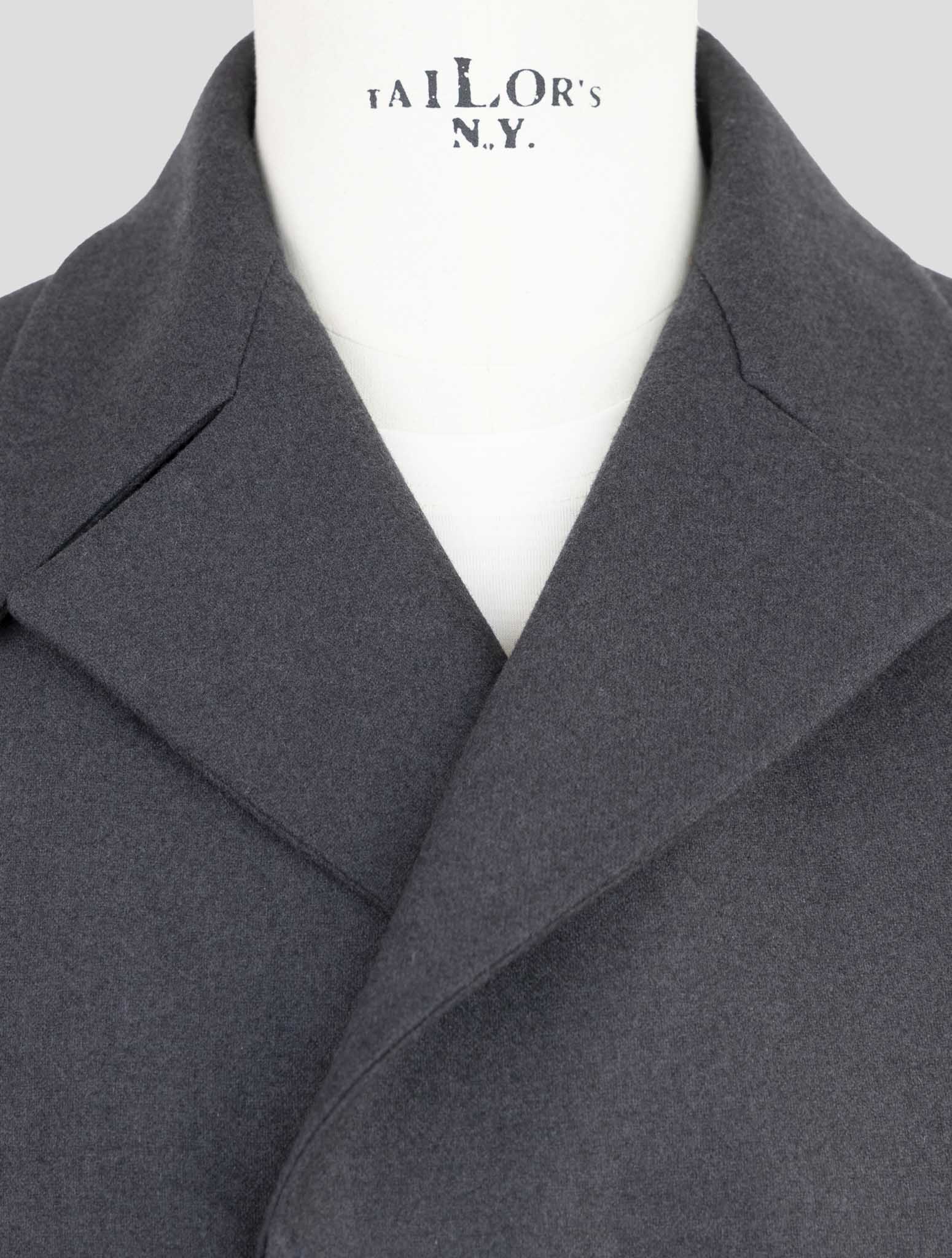Kiton Knt Dark Gray Virgin Wool 14 Micron Overcoat