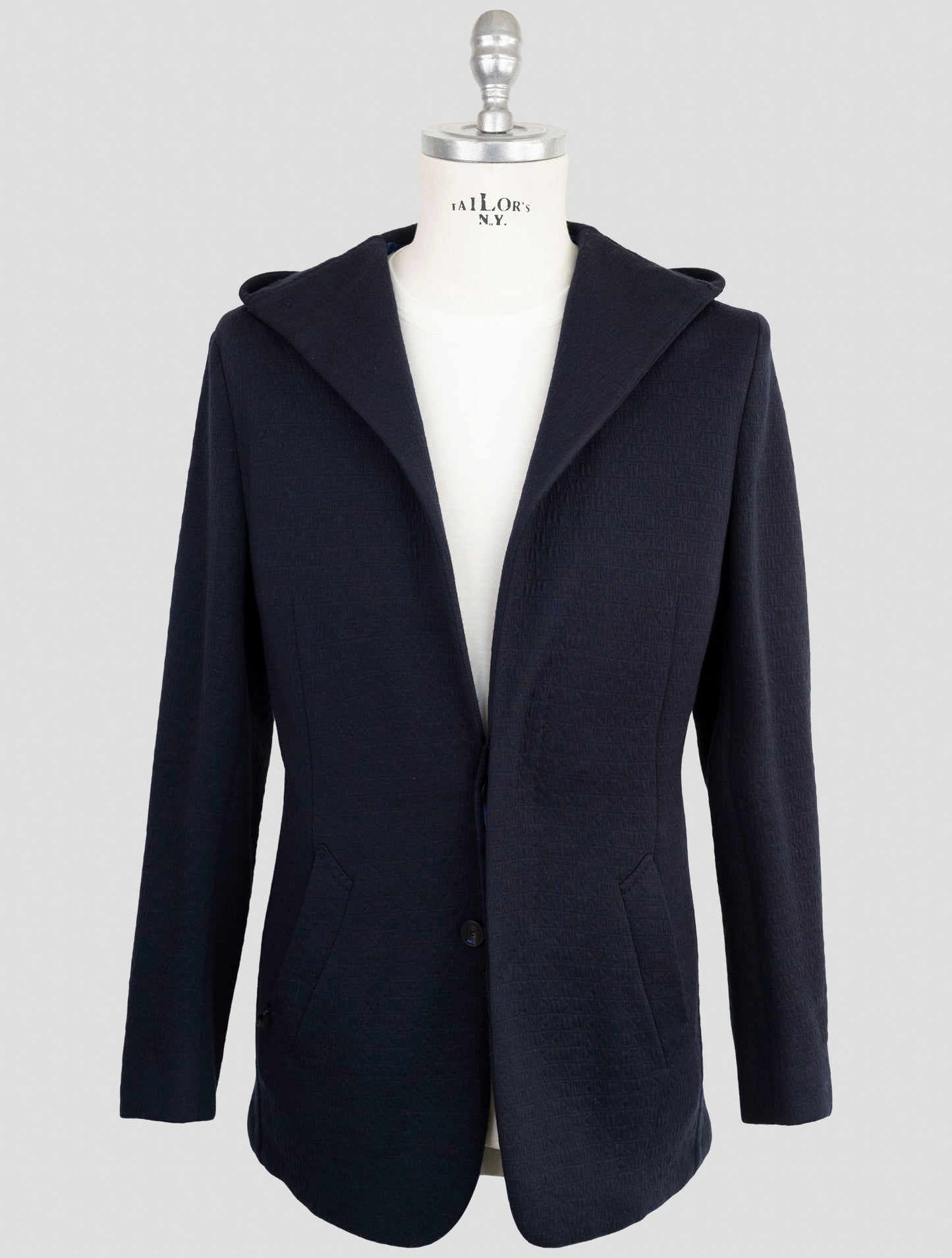 Kiton Knt Dark Blue Fleece Wool Pa Blazer