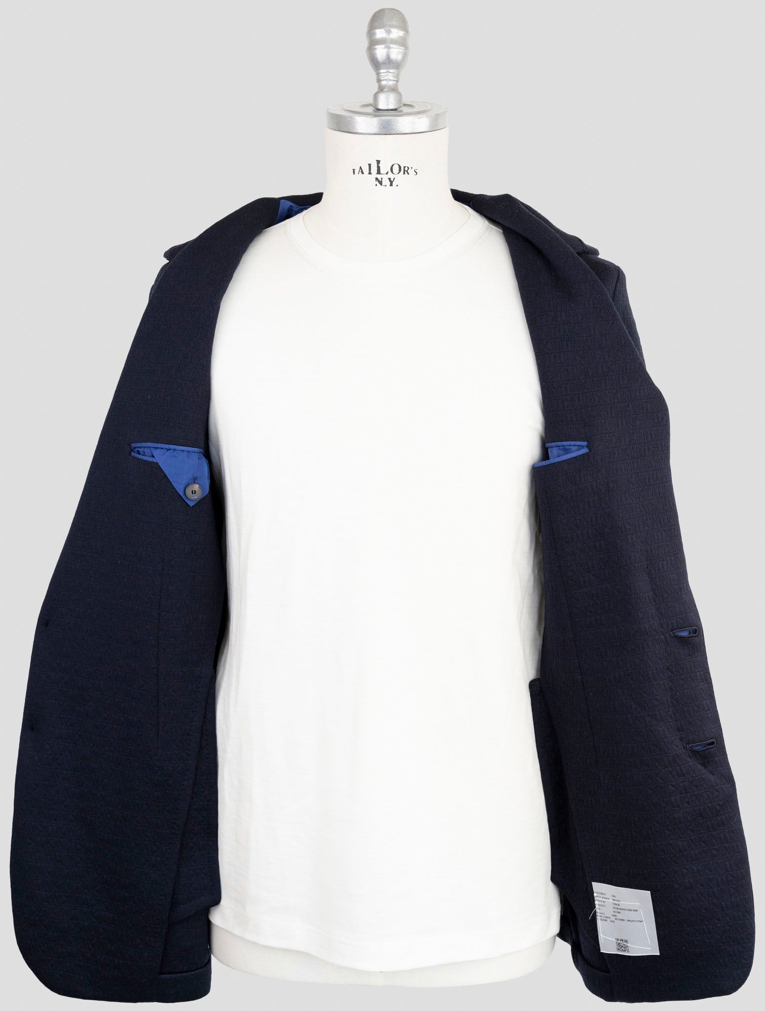 Kiton Knt Dark Blue Fleece Wool Pa Blazer