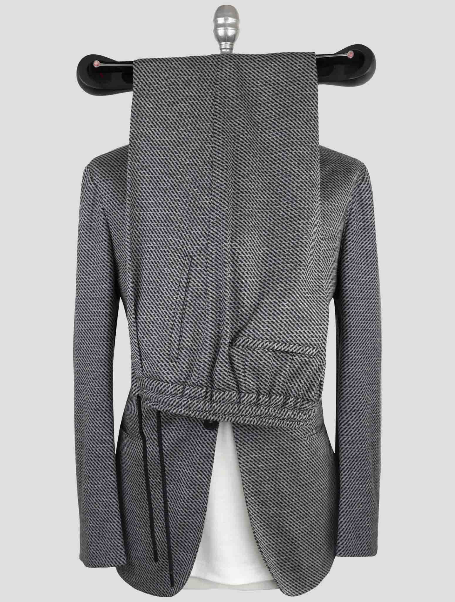 Kiton Knt Gray Cashmere Wool Pl Suit