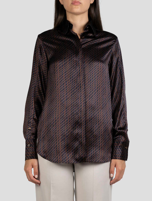 Kiton Multicolor Silk Shirt