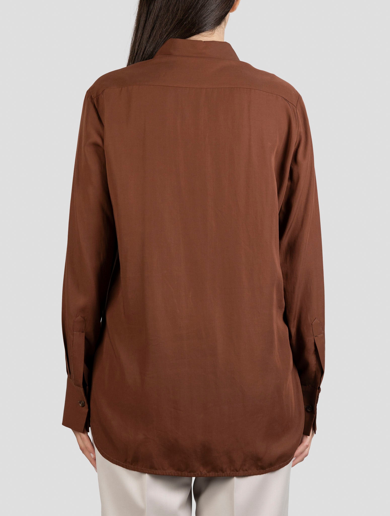 Kiton Brown Lyocell Shirt