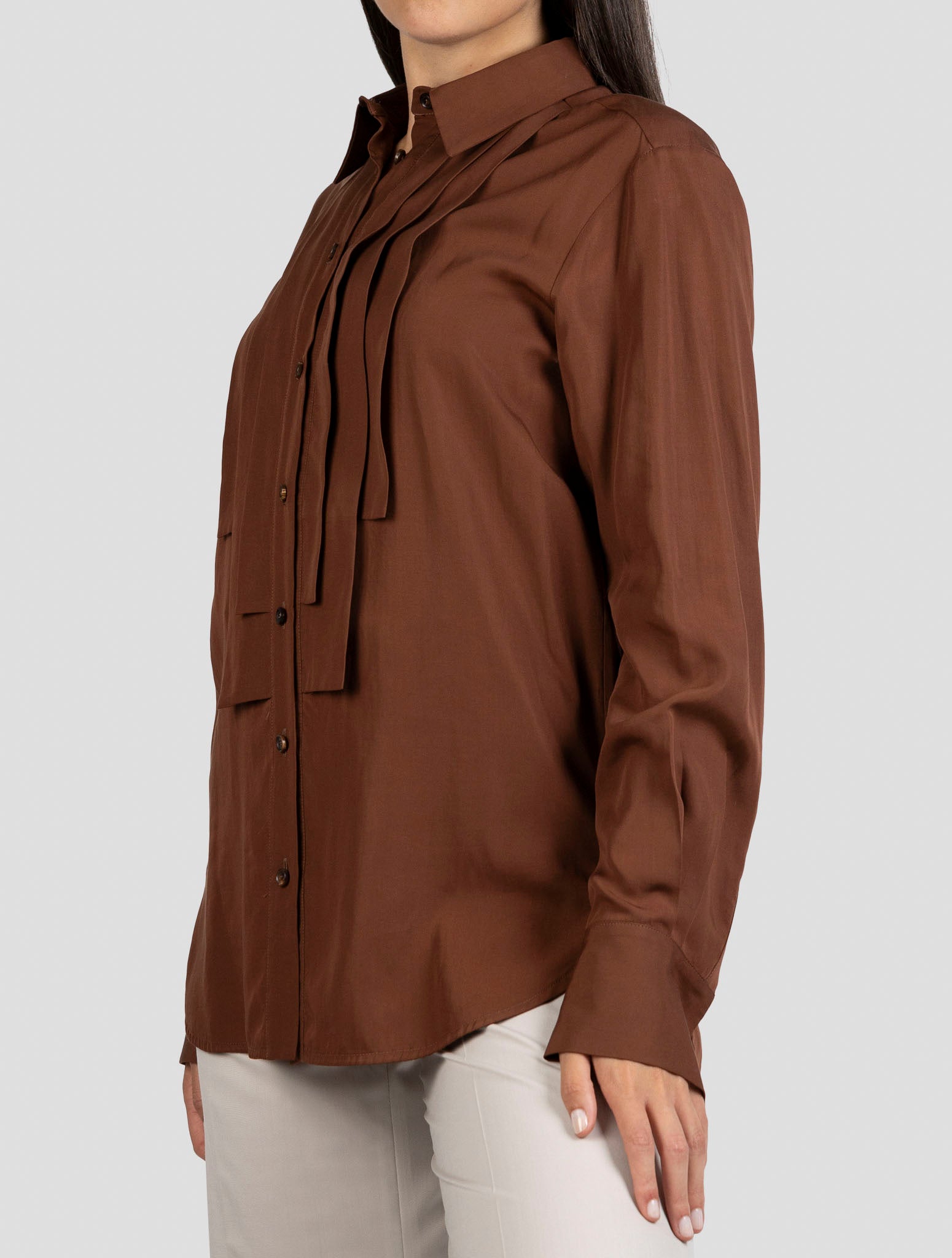 Kiton Brown Lyocell Shirt
