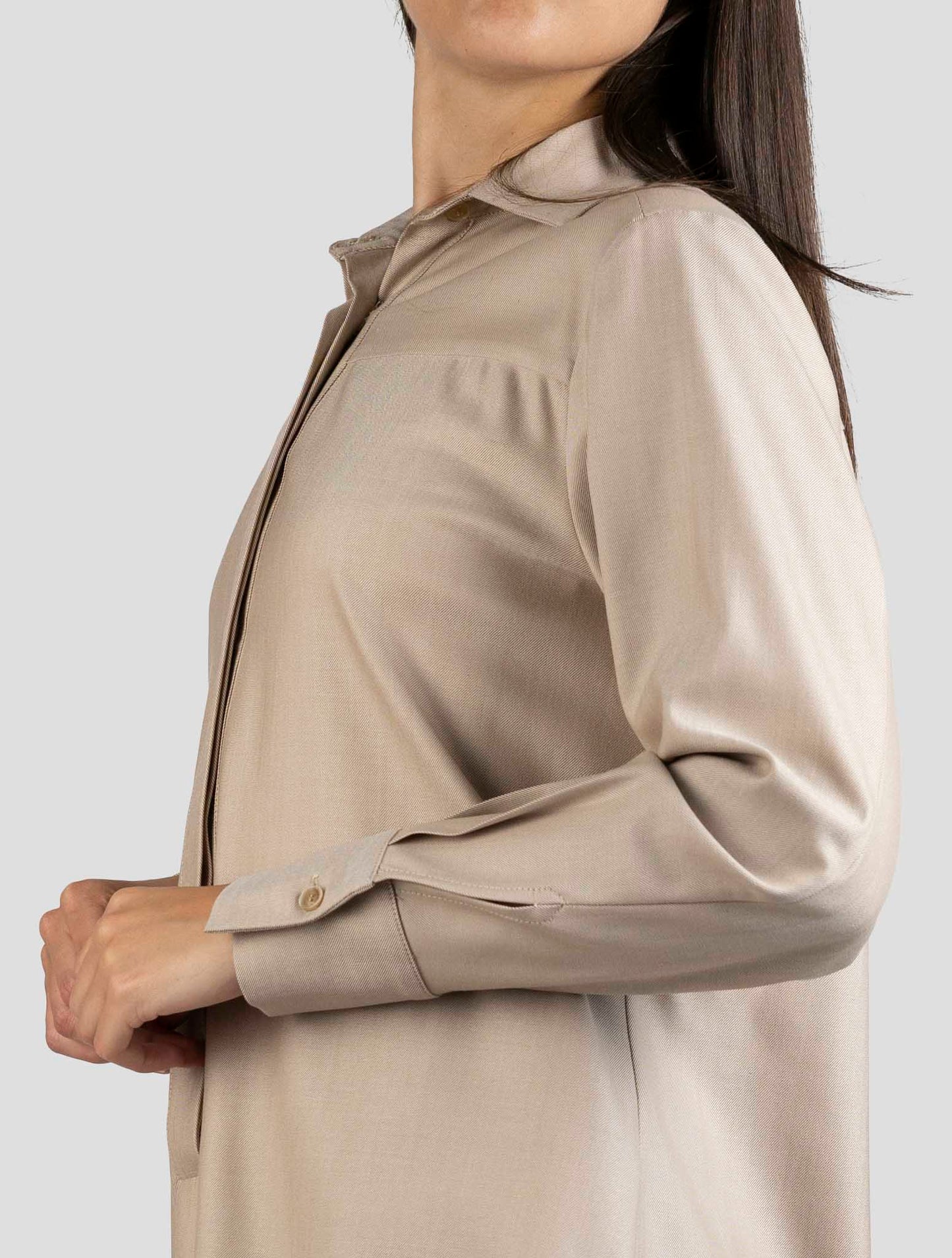 Kiton Beige Virgin Wool Silk Ea Shirt