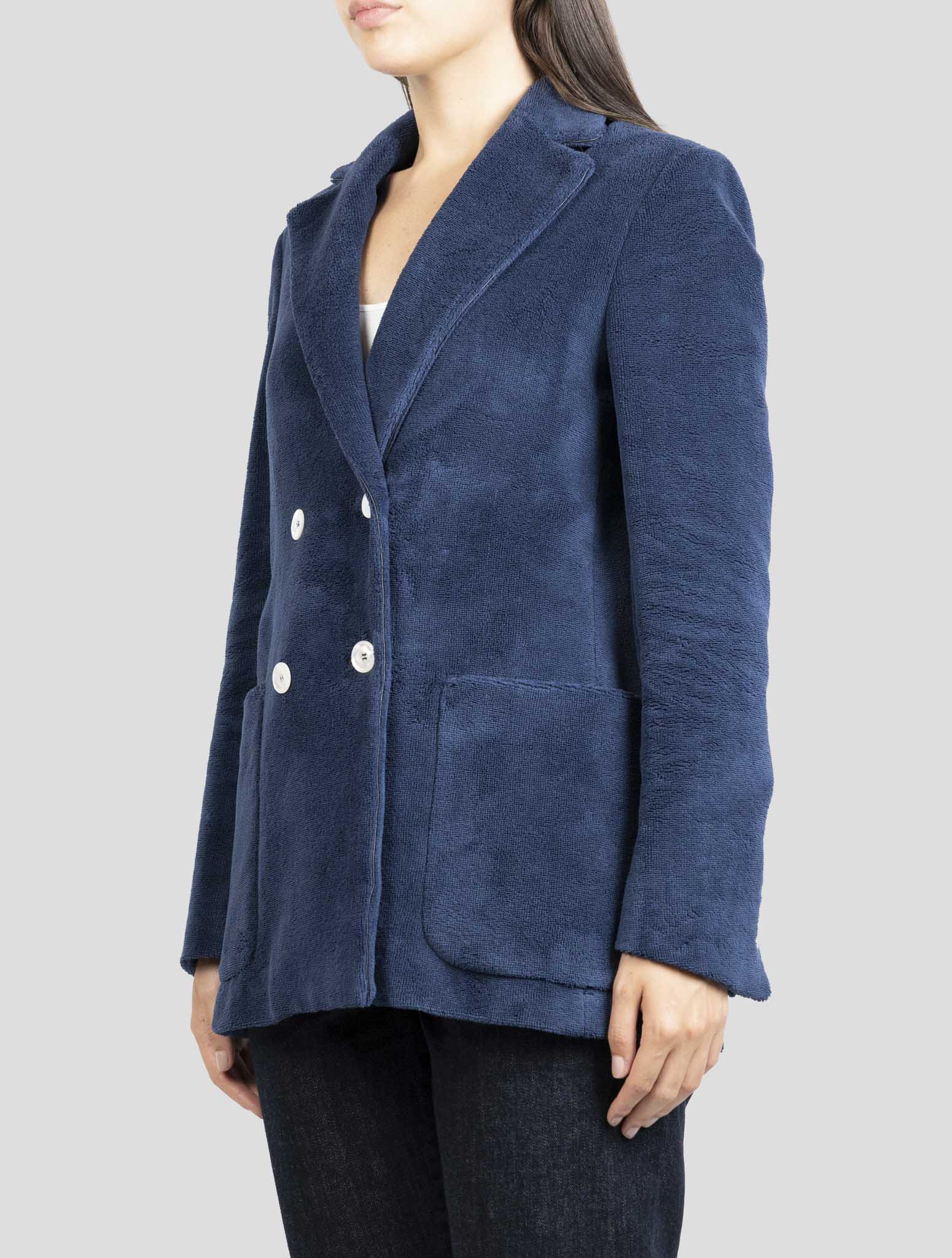 Kiton Blue Viscose Pl Cotton Blazer