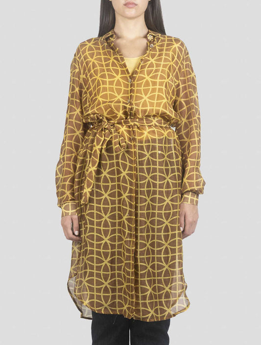 Kiton Multicolor Linen Silk Dress