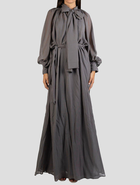Kiton Gray Silk Dress