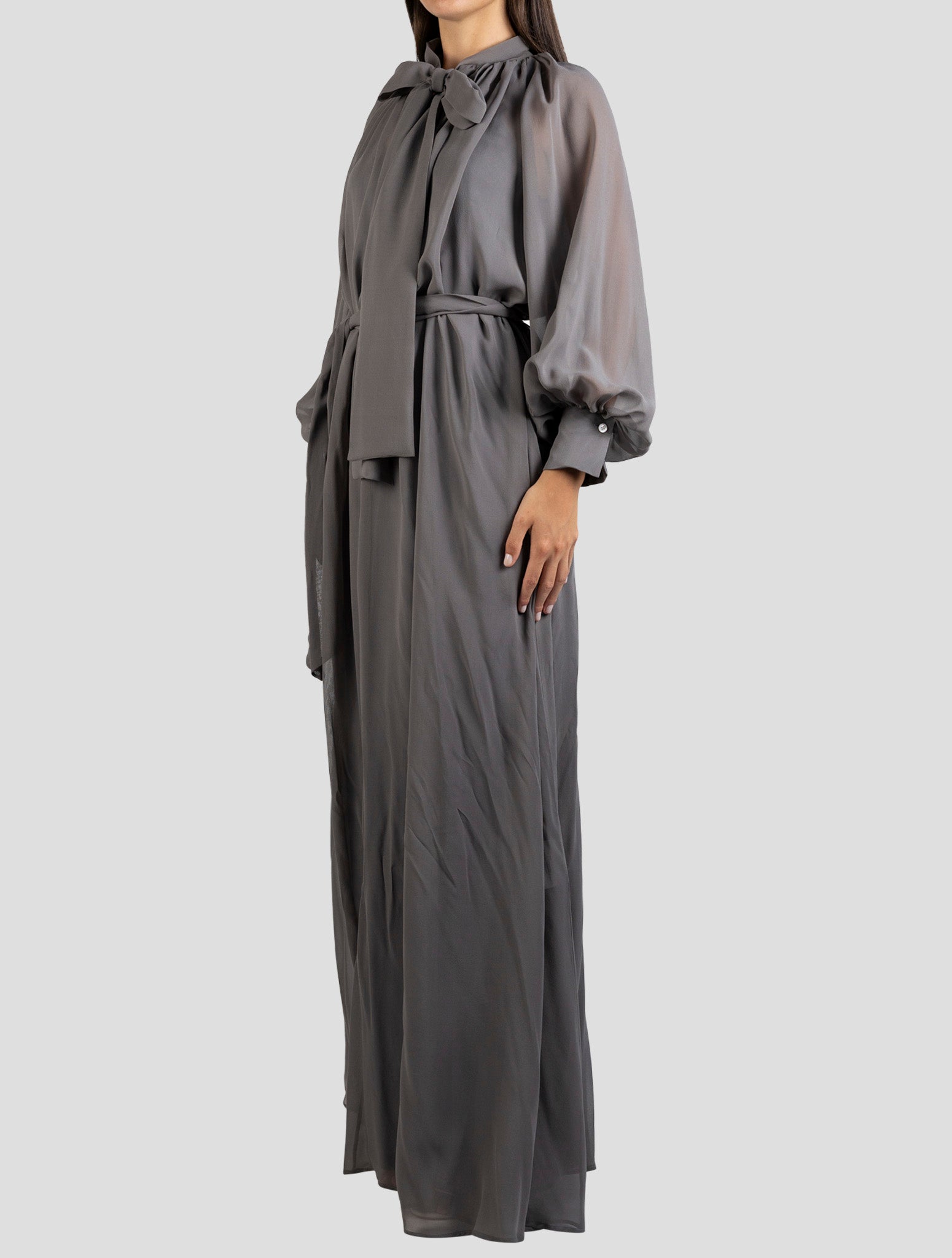 Kiton Gray Silk Dress
