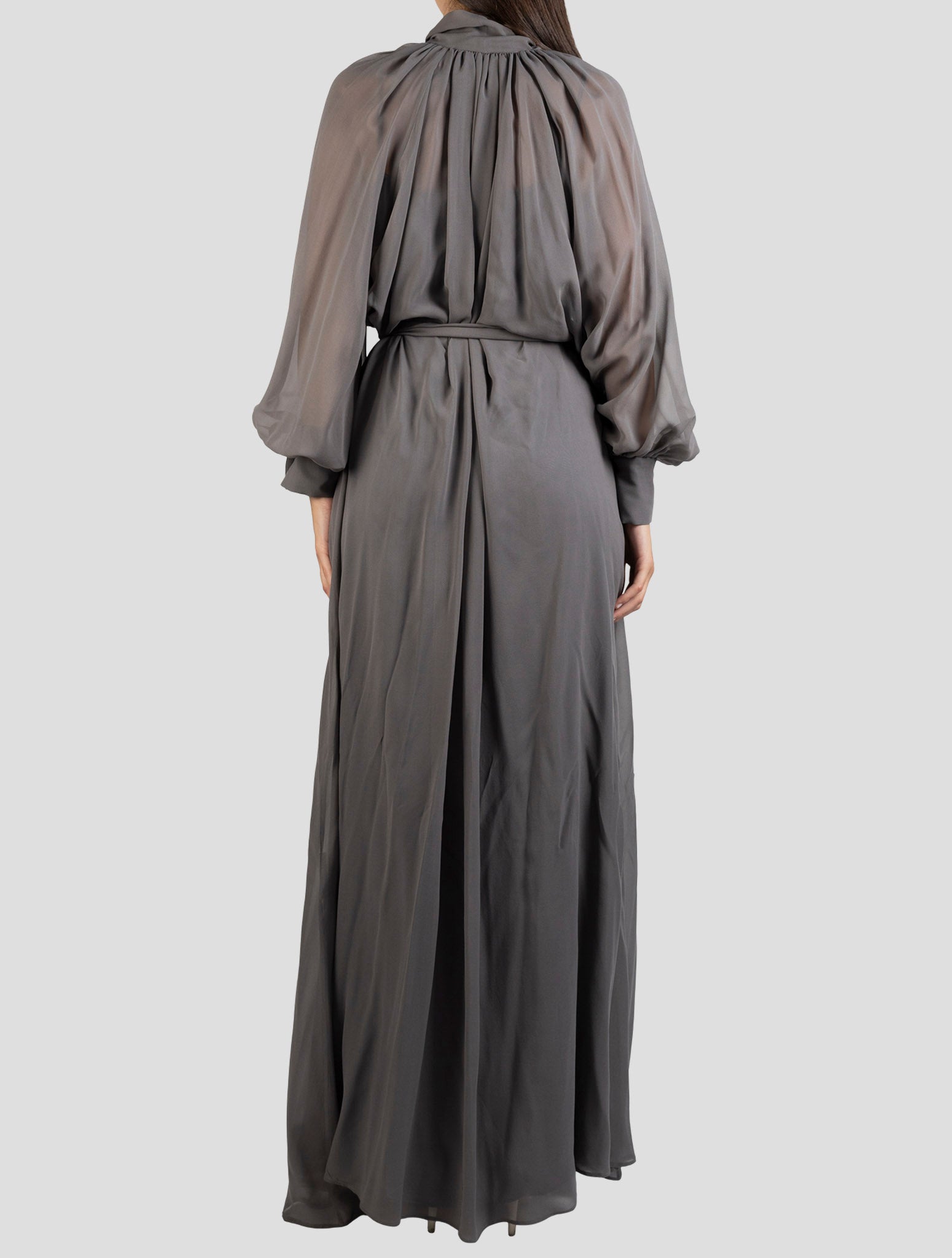 Kiton Gray Silk Dress