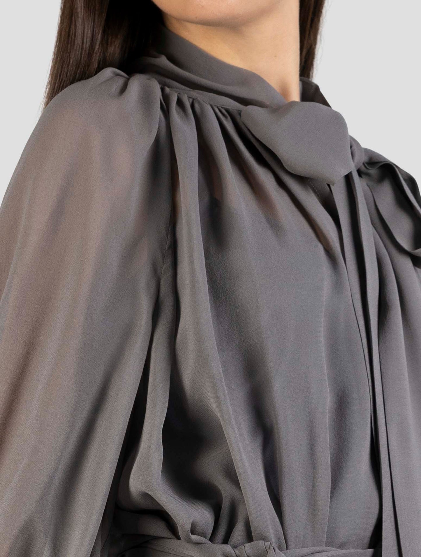 Kiton Gray Silk Dress