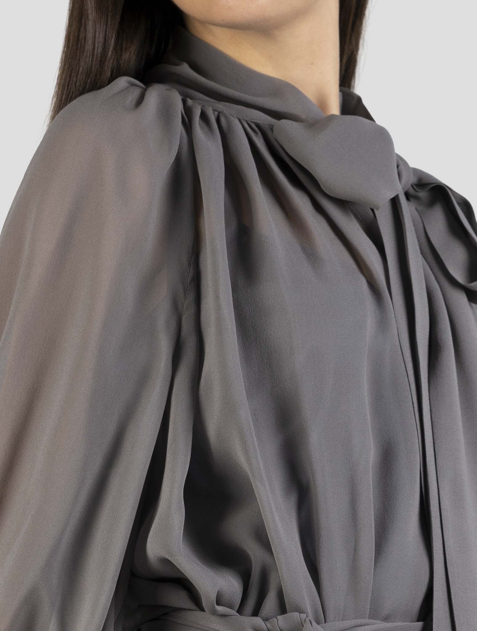 Kiton Gray Silk Dress