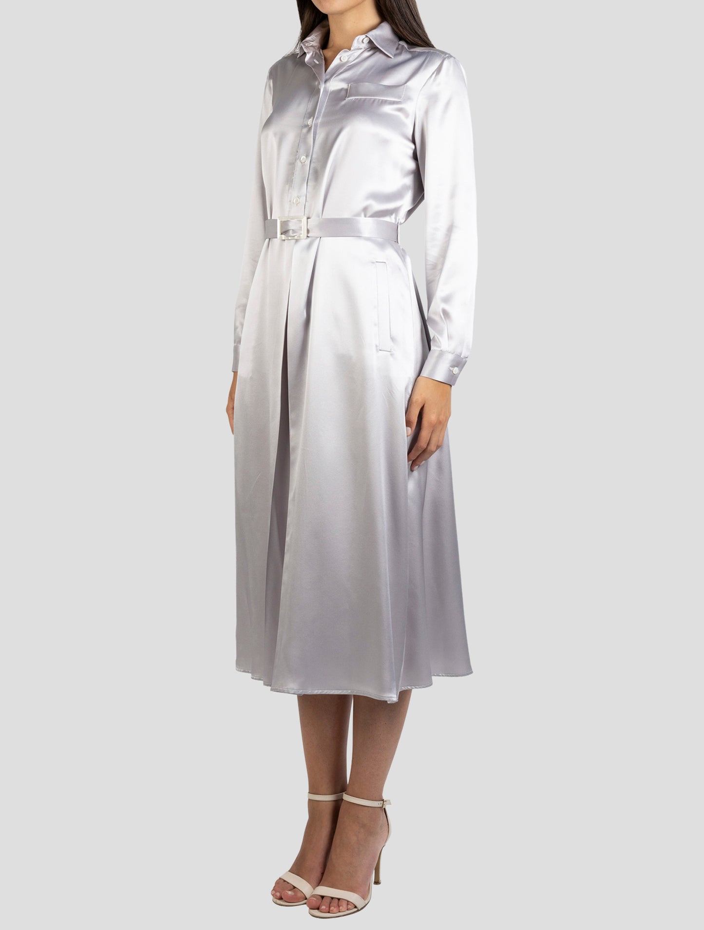 Kiton Gray Silk Dress