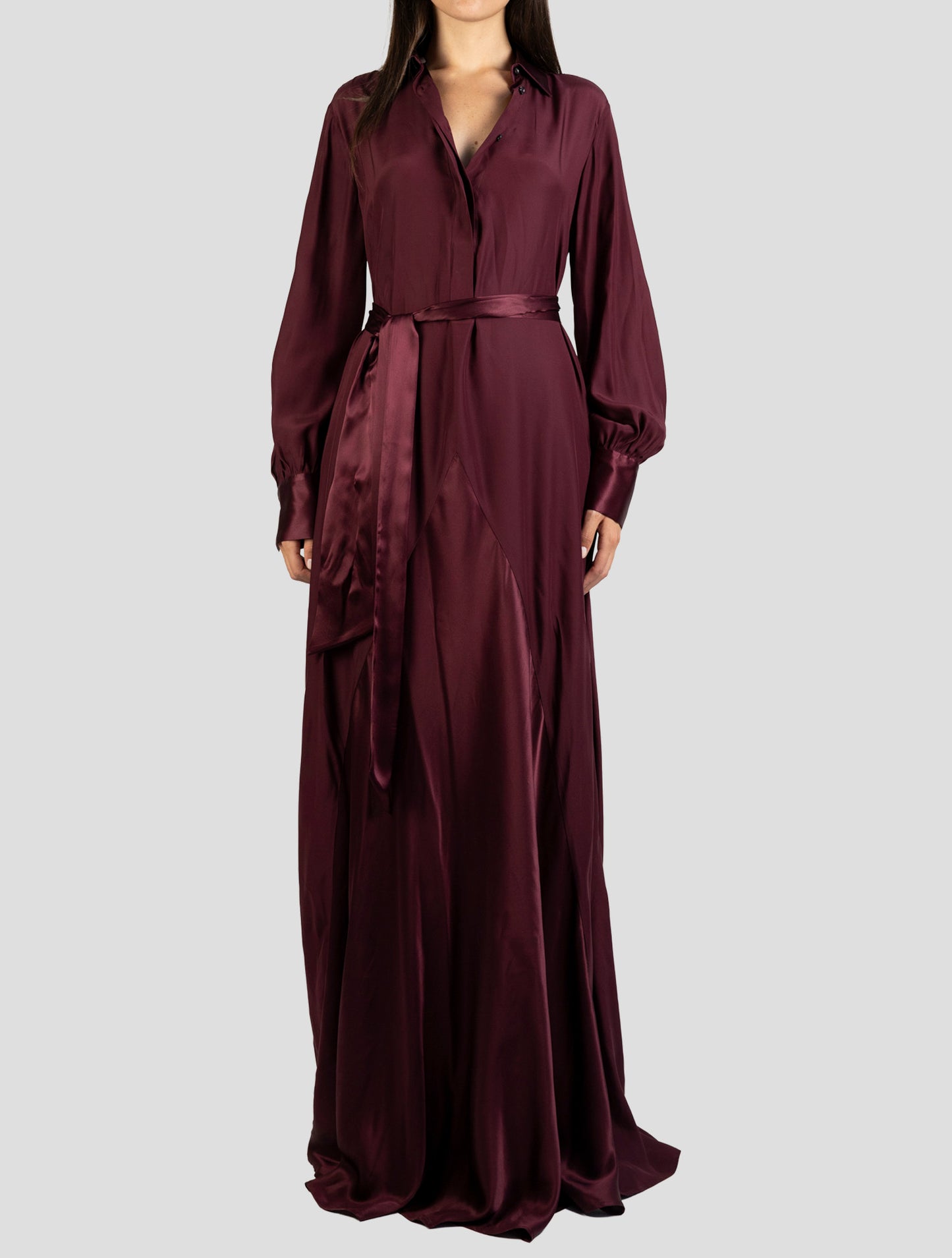 Kiton Burgundy Silk Dress