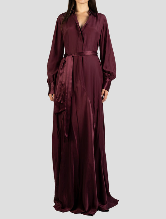 Kiton Burgundy Silk Dress