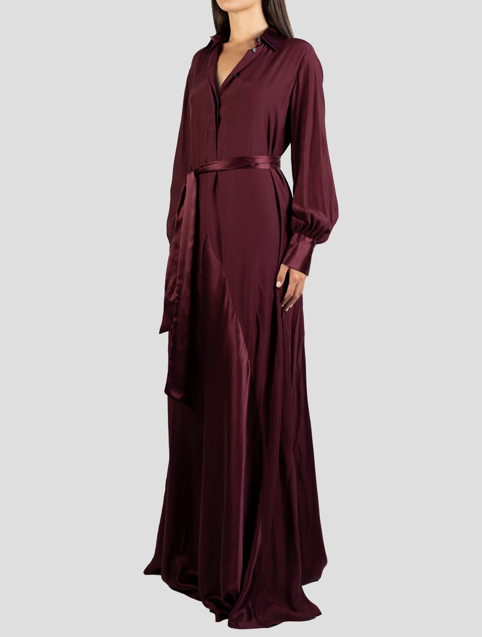 Kiton Burgundy Silk Dress
