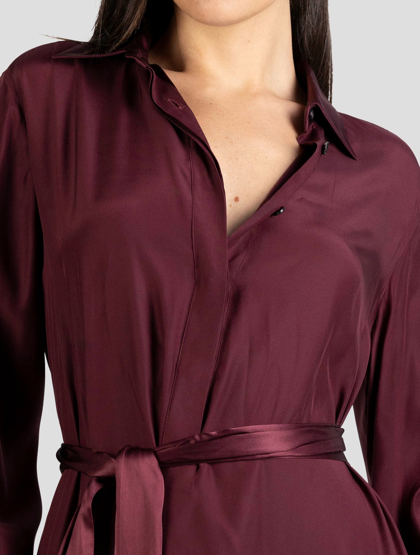 Kiton Burgundy Silk Dress