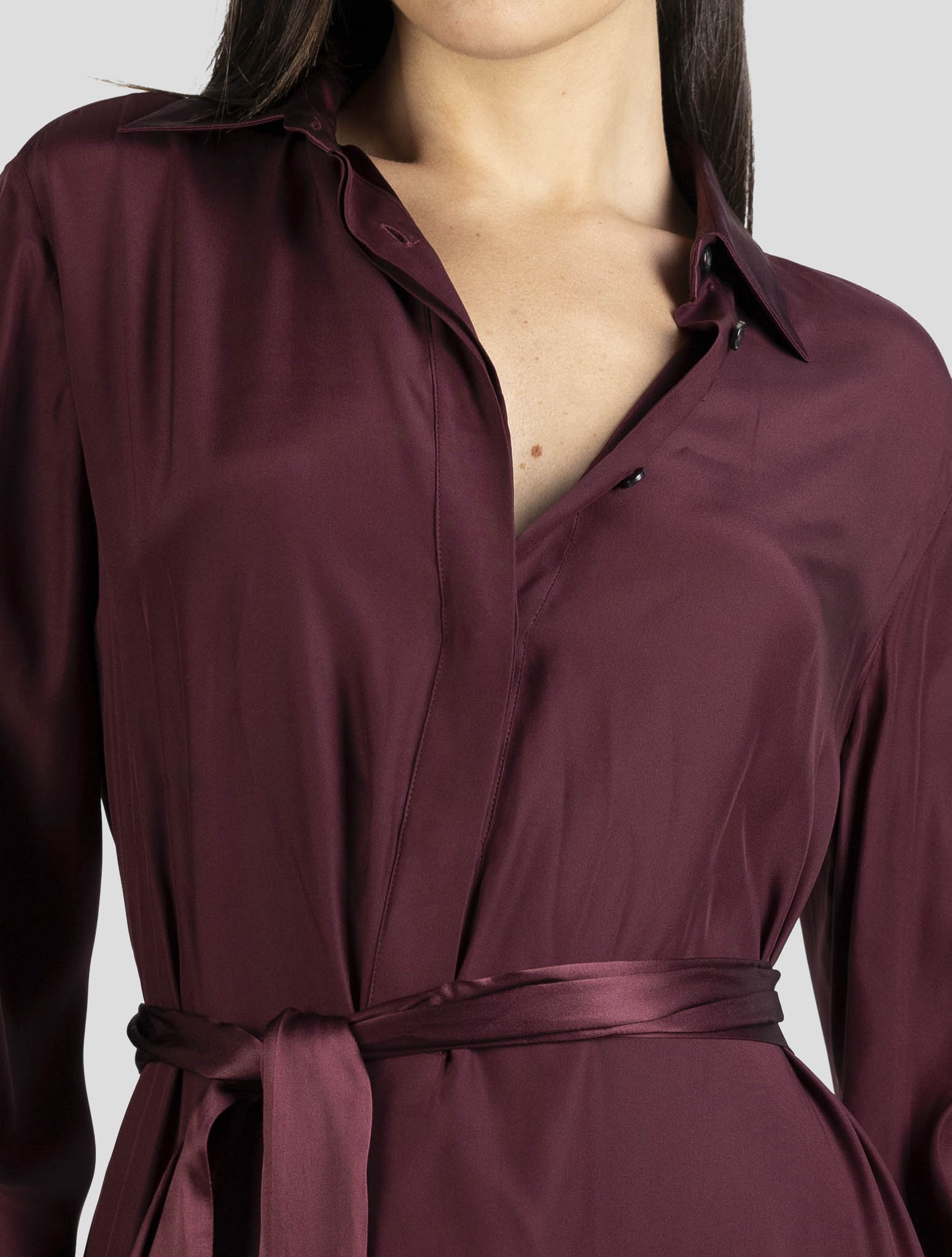 Kiton Burgundy Silk Dress