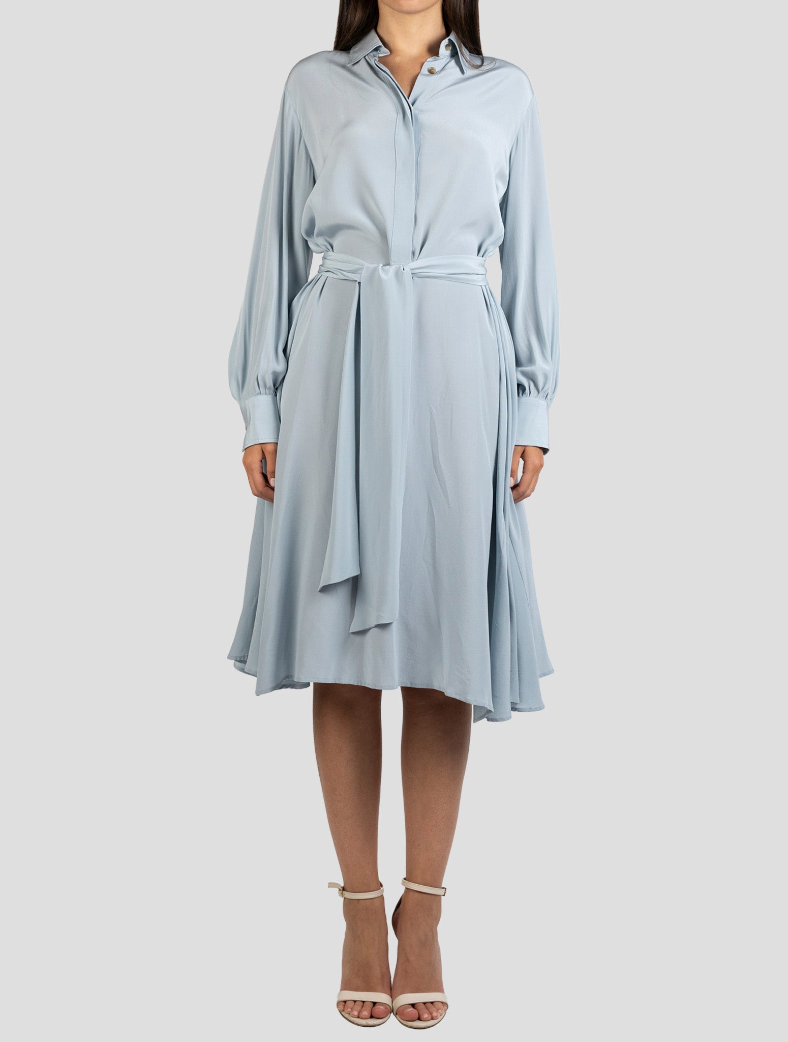 Kiton Light Blue Silk Dress
