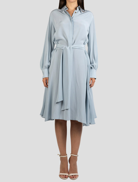 Kiton Light Blue Silk Dress