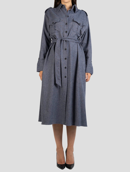 Kiton Gray Wool Cashmere Pa Ea Dress