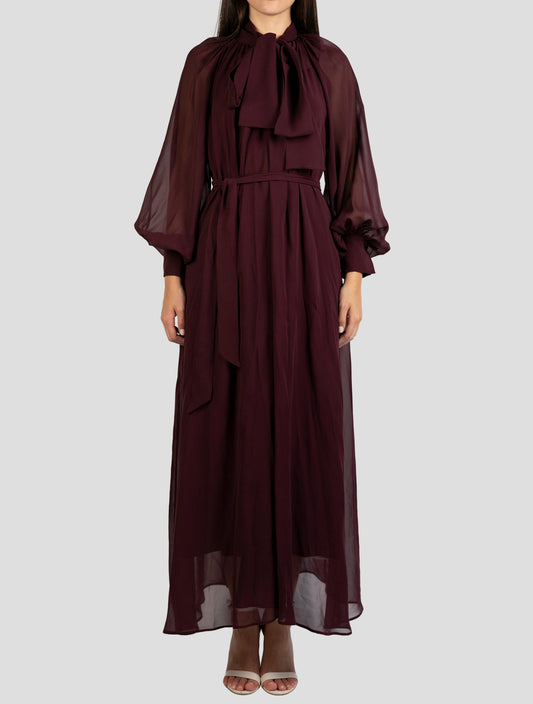 Kiton Burgundy Silk Dress