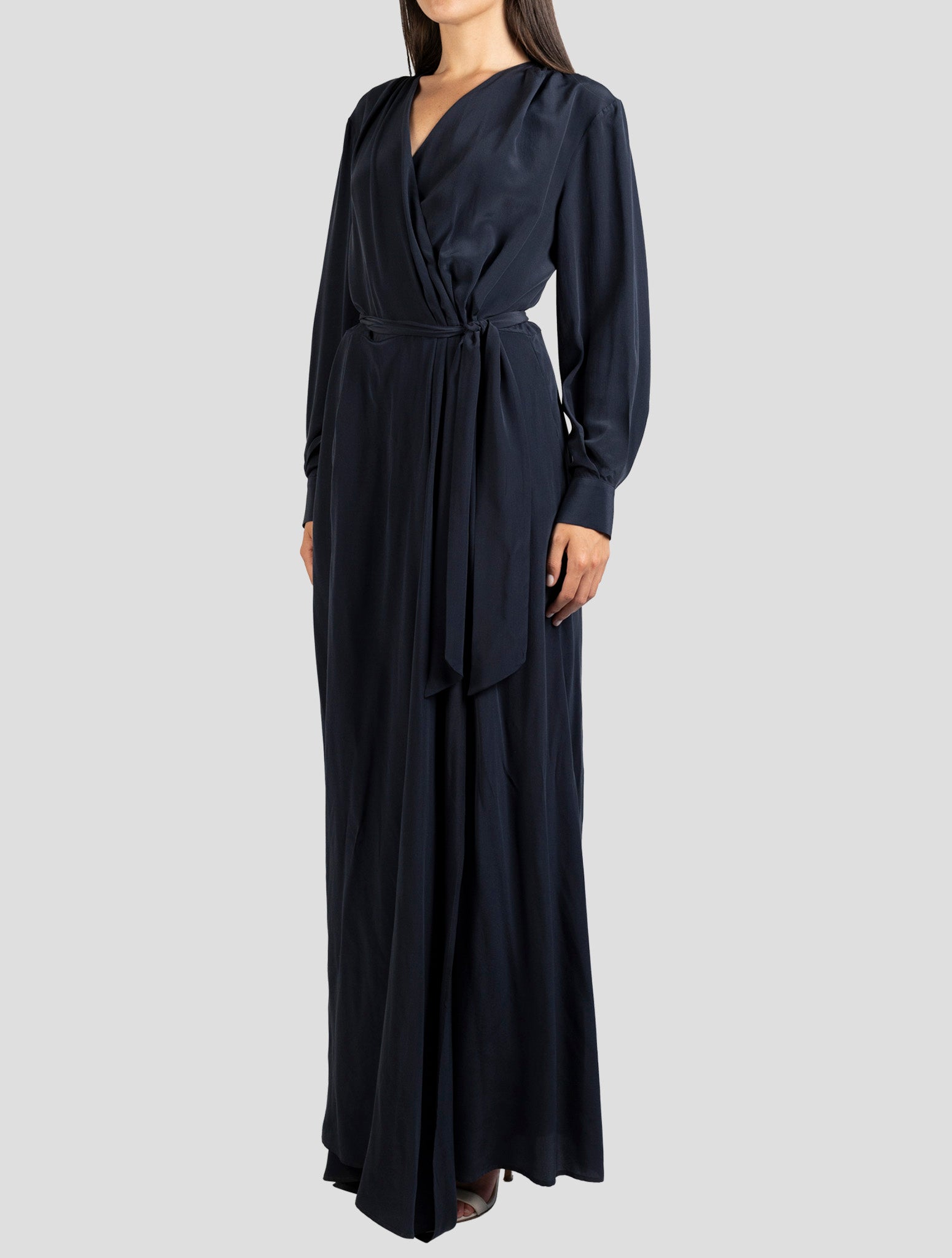 Kiton Gray Silk Dress