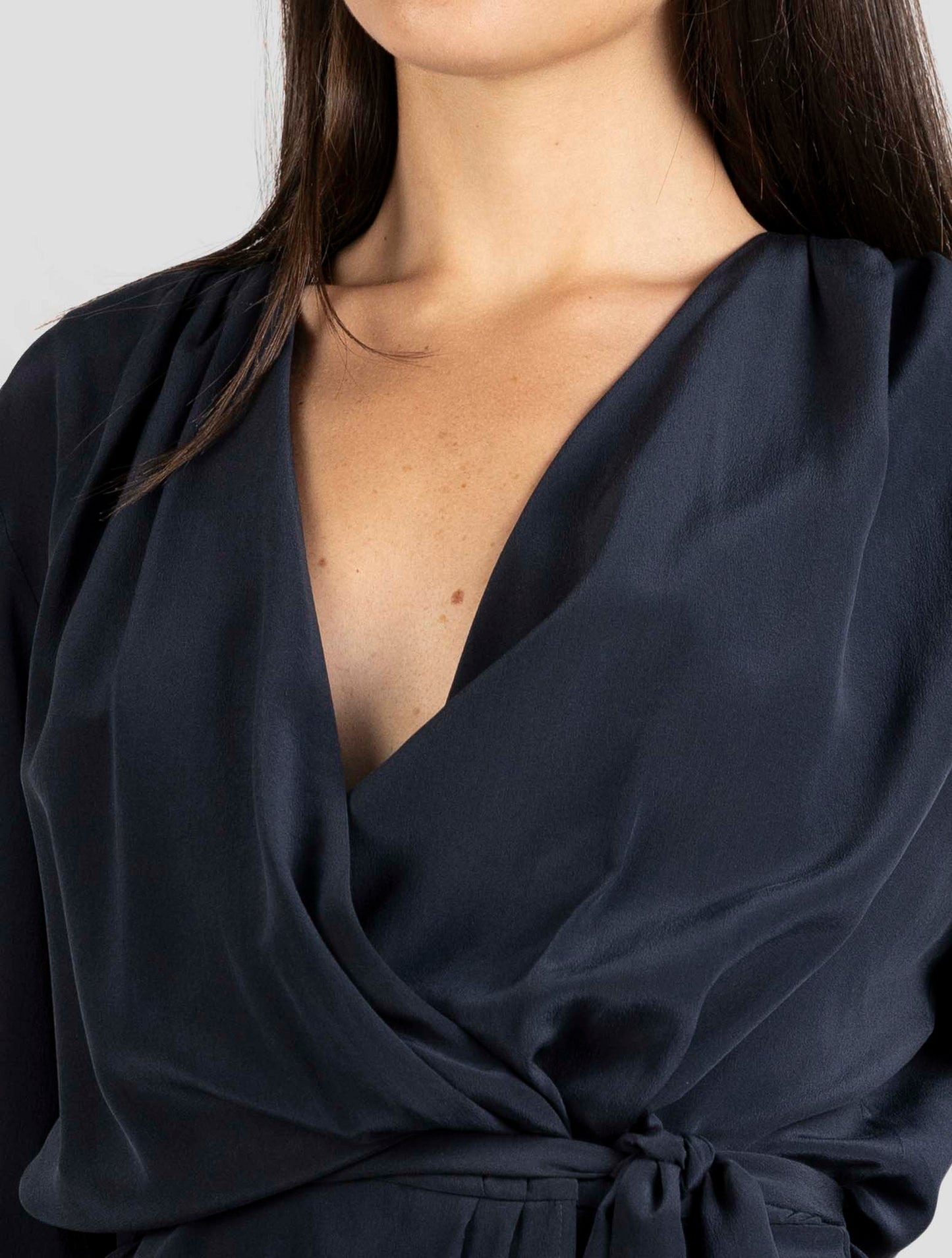 Kiton Gray Silk Dress