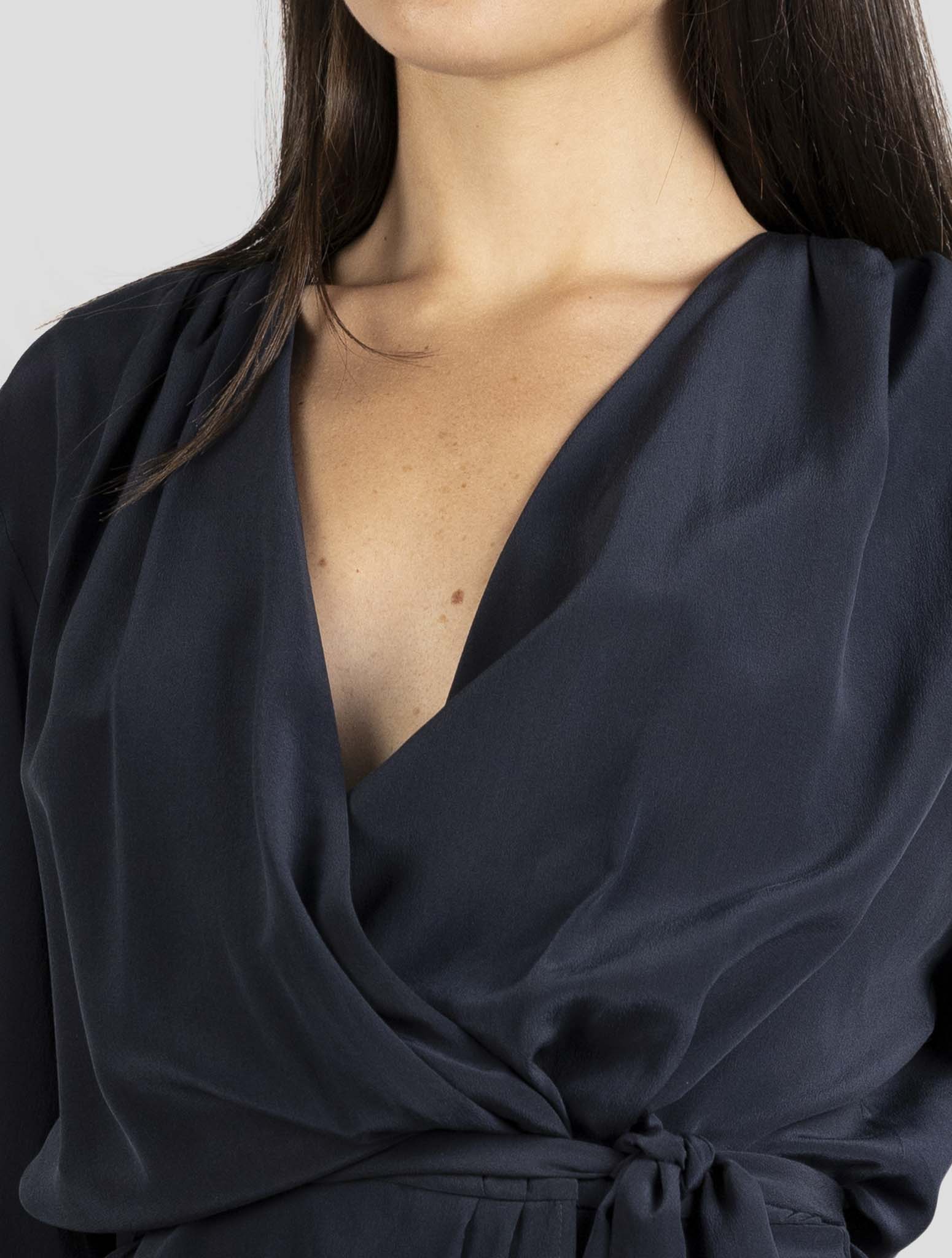 Kiton Gray Silk Dress