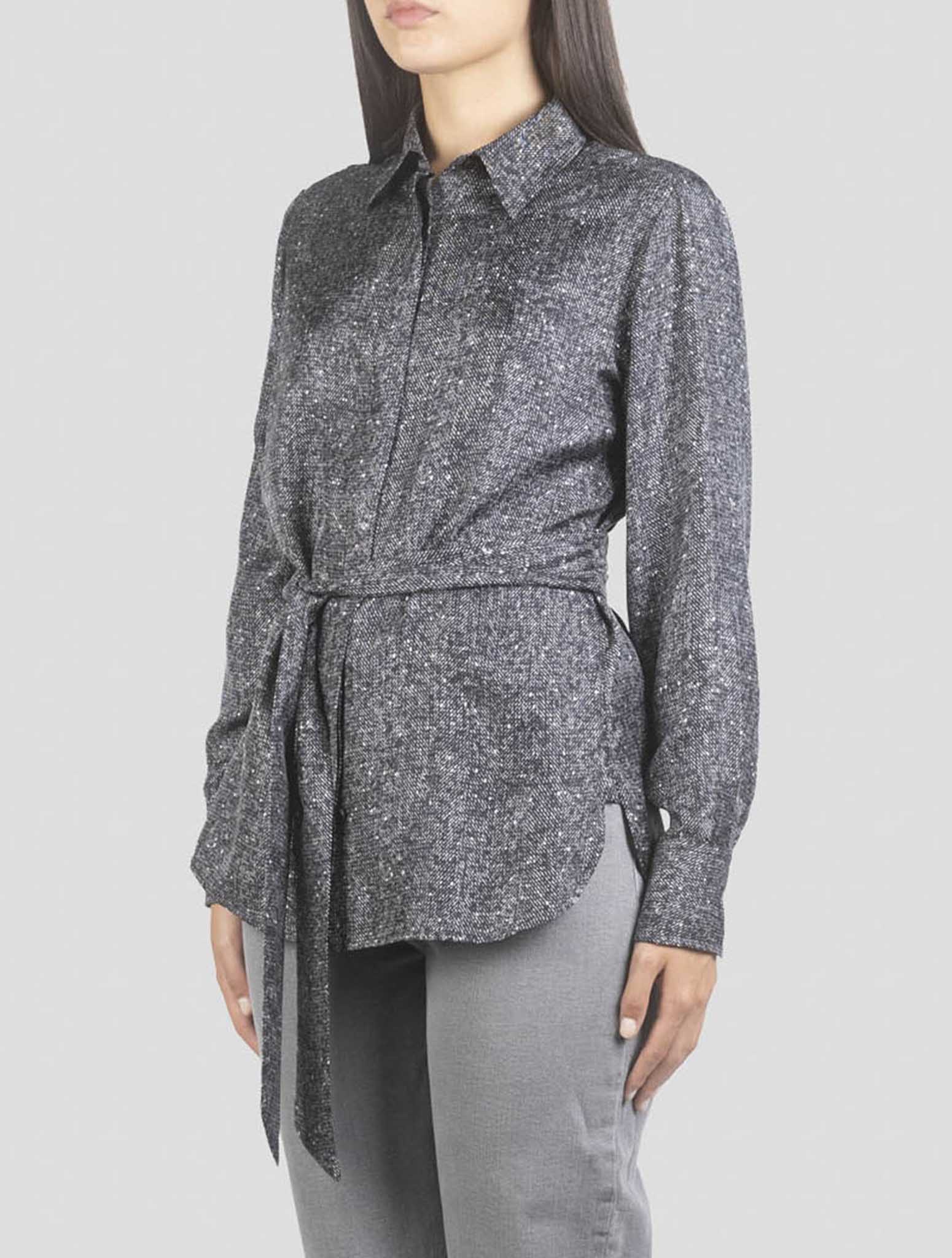 Kiton Gray Silk Shirt