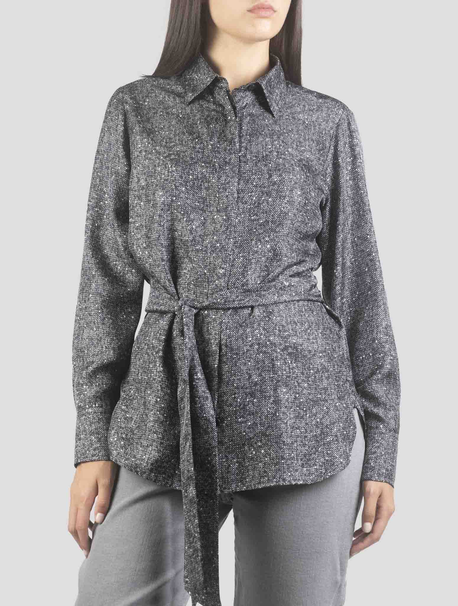 Kiton Gray Silk Shirt