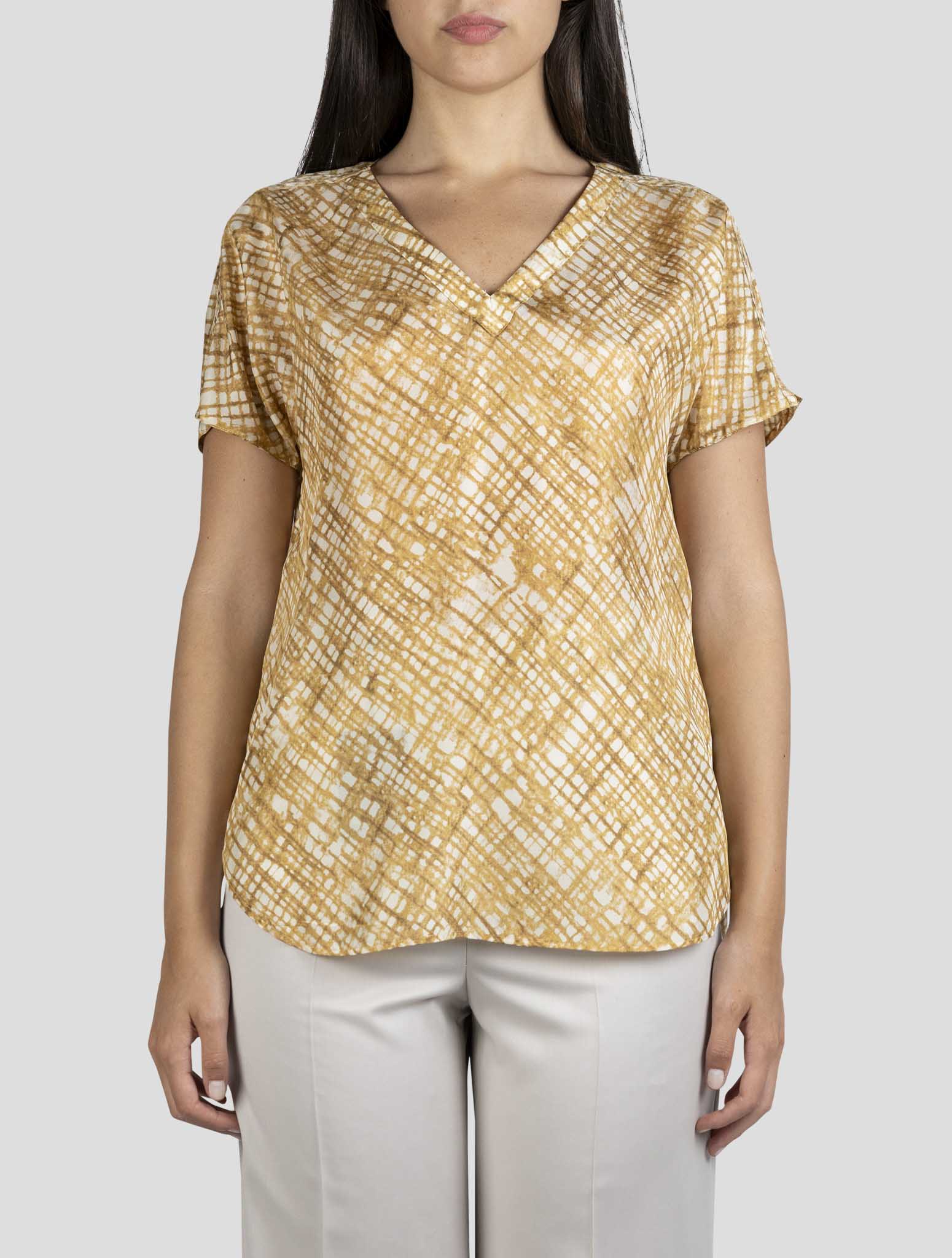 Kiton Yellow White Silk Shirt